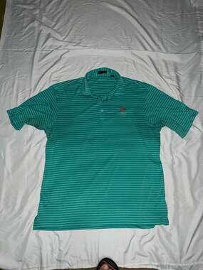 Divots Kiawah Island Golf Resort Striped DriWay Performance Polo Shirt Size XL